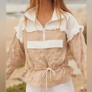 FP Movement Free People Let’s Go Out Pullover Jacket Windbreaker Quarter Zip Med